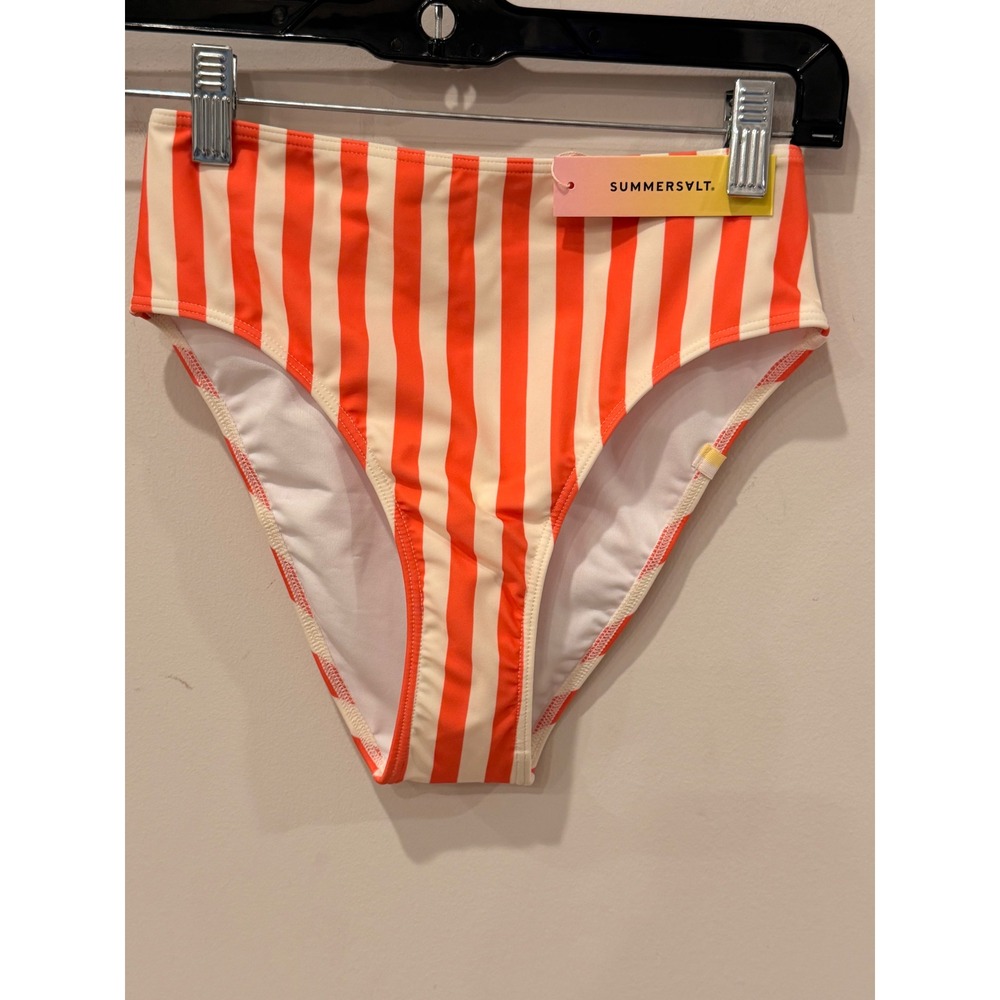 Summersalt High Leg High Rise Bikini Bottom Orange Cream Stripe HLHR BB NAS 02